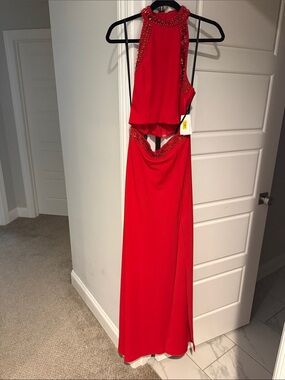 slim fit dress slacks Long Sequin Off Shoulder Sheer Lace Corset Prom Dress – The Dress Outlet main image 0